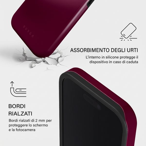 Burga Cover Posteriore Resistente con MagSafe Apple iPhone 16 - Dark Cherry