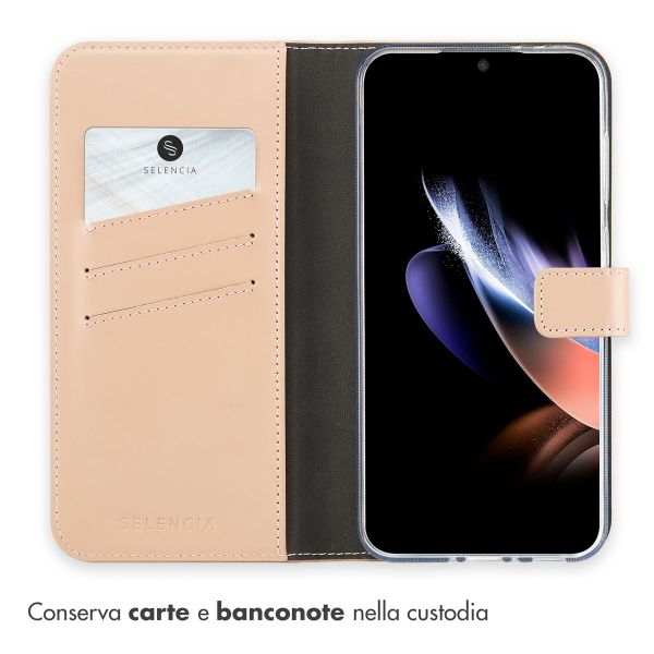 Selencia Cover a libro in vera pelle Samsung Galaxy A36 / A56 - Rosa