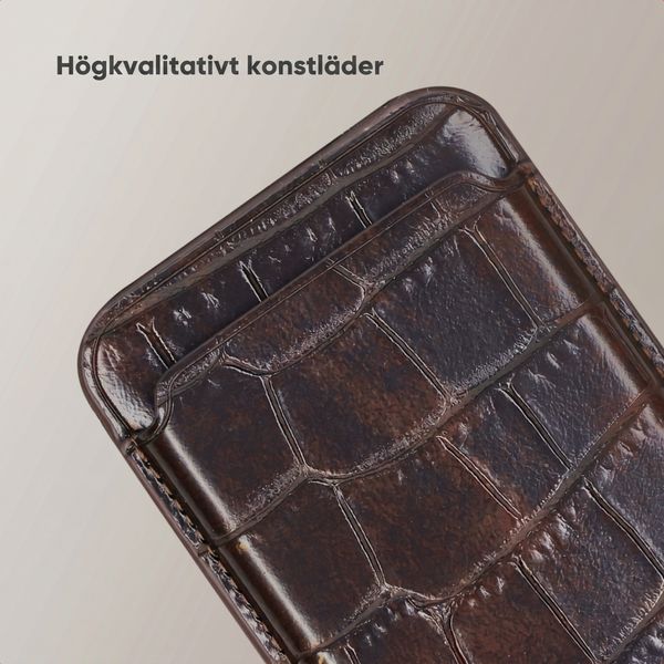 Selencia Portacarte Croco con MagSafe - Choco Brown
