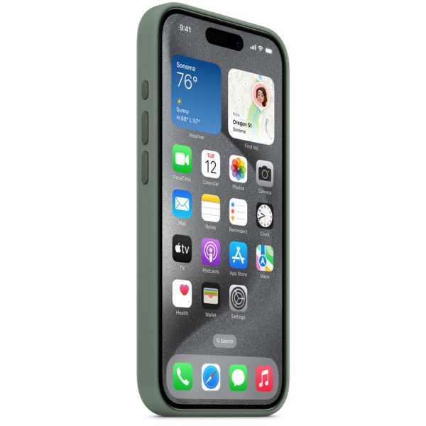 Apple Cover Posteriore in Silicone con MagSafe Apple iPhone 15 Pro - Cypress