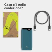 imoshion Powerbank da 20.000 mAh - Caricabatterie rapido da 22,5 W - USB-C / USB-A - Petrol Green