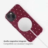 Selencia Cover posteriore Vivid con MagSafe Apple iPhone 13 - Happy Dots Burgundy
