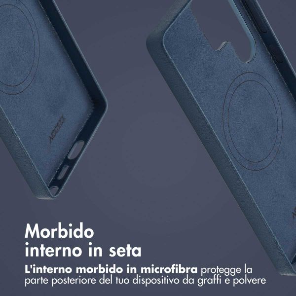 Accezz Cover in Pelle con MagSafe Samsung Galaxy S25 Ultra - Nightfall Blue