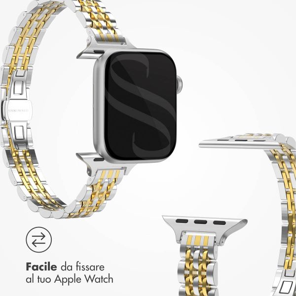 Selencia Cinturino sottile in acciaio ispirato a Jubilee Apple Watch | 38/40/41/42 mm - Argento e Oro
