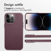 Accezz Cover in Pelle con MagSafe Apple iPhone 14 Pro Max - Heath Purple
