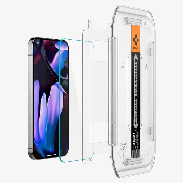 Spigen Vetro temperato GLAStR EZ Fit, confezione da 2 + Applicatore Google Pixel 9 / 9 Pro / 10 / 10 Pro