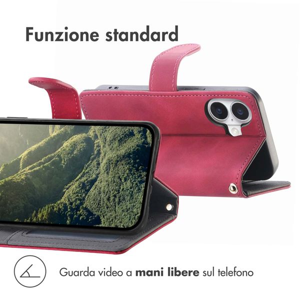 imoshion Cover a libro con Cordino Apple iPhone 16 - Rosso