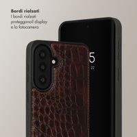 Selencia Cover per telefono Nova Croco con cordino e portacarte Samsung Galaxy A57 (5G) - Choco Brown