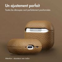 Accezz Cover in vera pelle  Apple Airpods 4 - Taupe