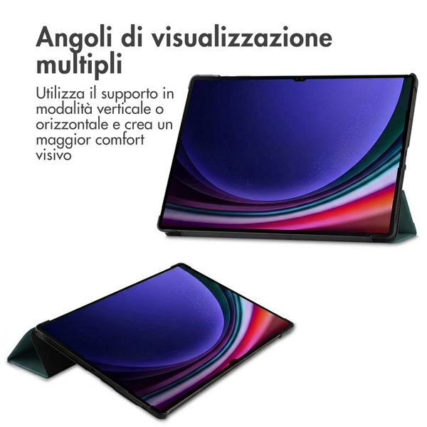 imoshion Cover a libro Trifold Samsung Galaxy Tab S10 Ultra / Tab S9 Ultra - Verde scuro