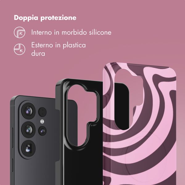 Selencia Cover Posteriore Vivid Samsung Galaxy S26 Ultra - Wavy Swirl Pink Plum