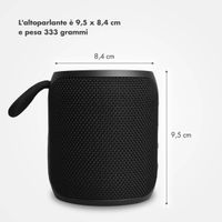 Selencia Altoparlante Bluetooth AquaPlay - Altoparlante wireless - Impermeabile - Nero