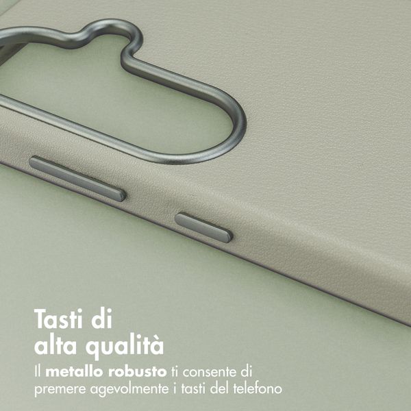 Accezz Cover in Pelle con MagSafe Samsung Galaxy S26 - Light Grey