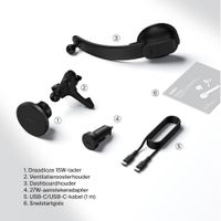 Belkin Supporto Telefono Magnetico Qi2 - Caricabatterie Auto con Adattatore 27W - Cruscotto / Griglia di ventilazione