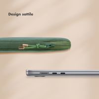 Selencia Cover per laptop in velluto a coste 13-14 pollici - Laptopsleeve - Sage Green