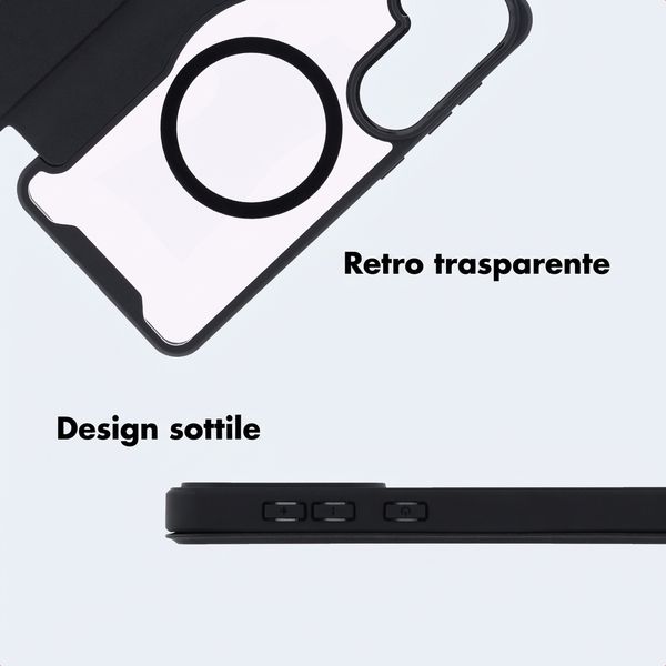 imoshion Bookcase trasparente con MagSafe Samsung Galaxy S25 / S24 - Nero