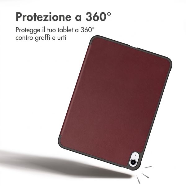 imoshion Cover a libro Trifold Apple iPad 11 (2025) 11 pollici A16 / iPad 10 (2022) 10.9 pollici - Bordeaux