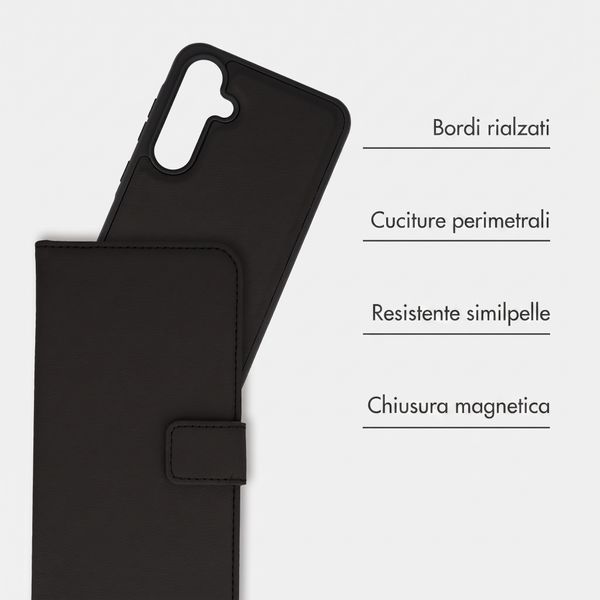 imoshion Cover a libro di lusso 2-in-1 rimovibile Samsung Galaxy A55 - Nero