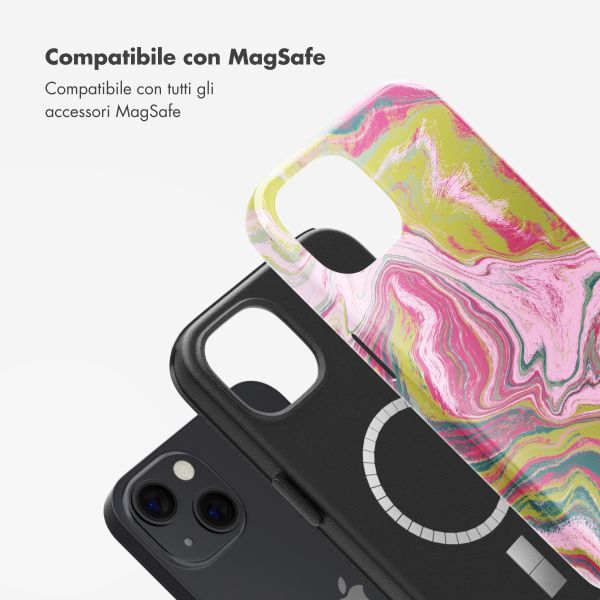 Selencia Cover posteriore Vivid con MagSafe Apple iPhone 13 - Marble Pink