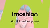 imoshion Cuffie wireless per bambini con LED a forma di unicorno - Limitatore di decibel - Con cavo AUX - Pink / Hot Pink