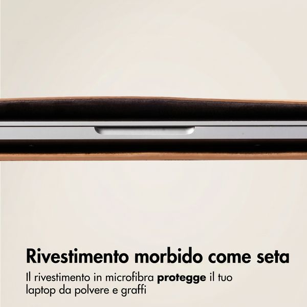 Accezz Cover in pelle per Apple MacBook 14 pollici - Laptopsleeve - Cognac