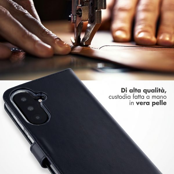 Selencia Cover a libro in vera pelle Samsung Galaxy A37 (5G) - Nero