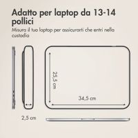 Accezz Custodia per laptop Leather con cerniera 13-14 pollici - Beige