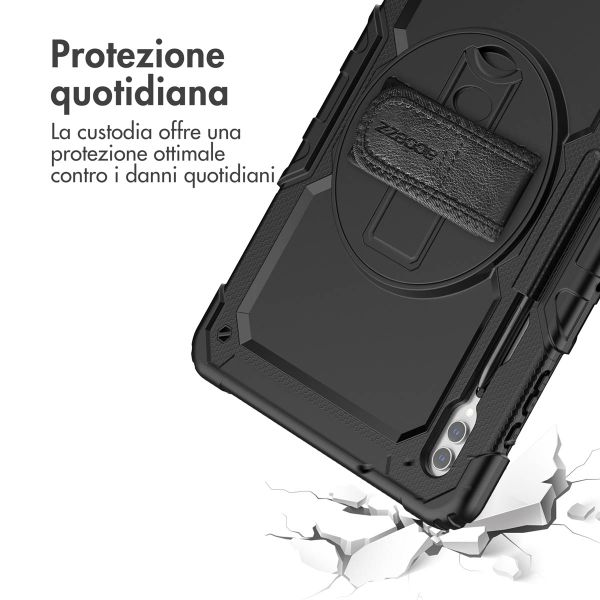 Accezz Cover Posteriore Resistente con tracolla Samsung Galaxy Tab S10 Ultra / Tab S9 Ultra - Nero