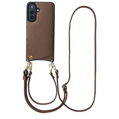 Selencia Cover per telefono Nova con cordino e portacarte Samsung Galaxy A57 (5G) - Mocha Brown