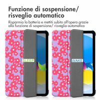 imoshion Cover Trifold Design Apple iPad 11 (2025) 11 pollici A16 / iPad 10 (2022) 10.9 pollici - Dusty Rose Blossom