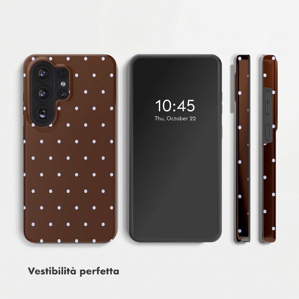 Selencia Cover Posteriore Vivid Samsung Galaxy S26 Ultra - Happy Dots Chocolate