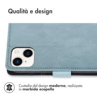 imoshion Cover a libro di Lusso Apple iPhone 15 - Azzurro
