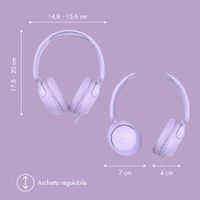 imoshion Cuffie per bambini con filo - cavo AUX - limitatore di decibel - Lavender Lilac