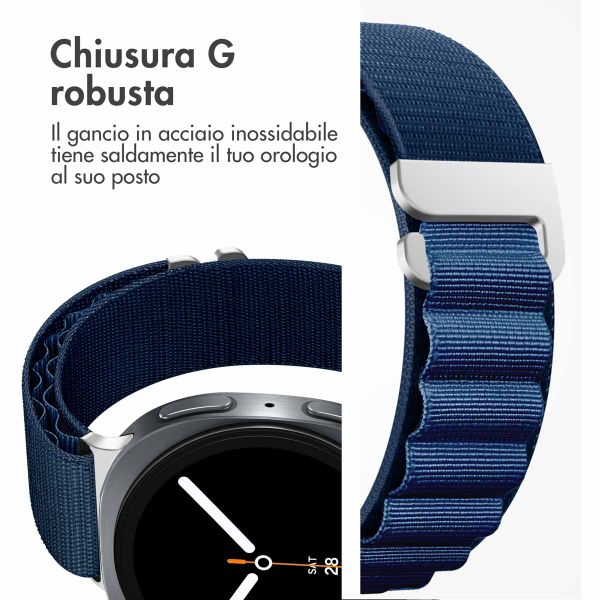 imoshion Cinturino in nylon Alpine Samsung Galaxy Watch 8 (40/44mm) / Classic (46mm) - Blu scuro