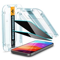 Spigen Vetro temperato privacy GLAStR EZ Fit + Applicatore - confezione da 2 Apple iPhone 16 / 15