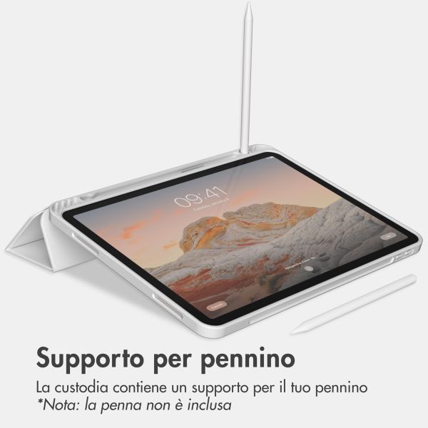 Accezz Cover a libro in silicone Smart Apple iPad Air 11 pollici (2026) M4 / (2025) M3 / (2024) M2 / Air 5 (2022) / Air 4 (2020) - Grigio