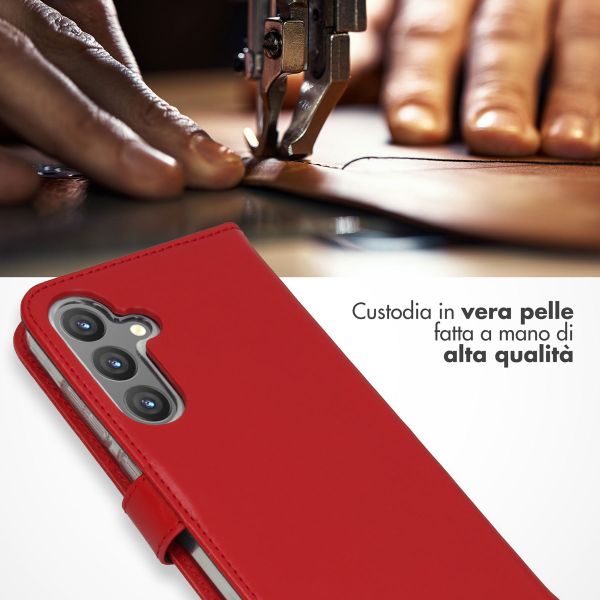 Selencia Cover a libro in vera pelle Samsung Galaxy S24 Plus - Rosso