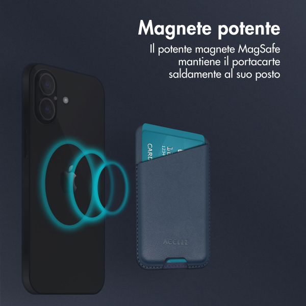 Accezz Portacarte in pelle - Compatibile con MagSafe e Qi2 - Nightfall Blue