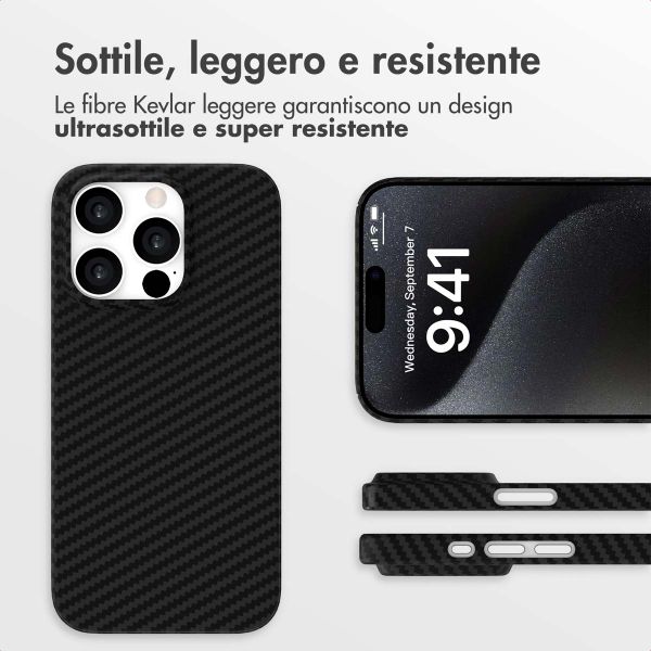 Accezz Cover MagSafe Kevlar® Apple iPhone 15 Pro - Nero