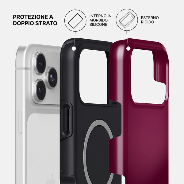 Burga Cover Posteriore Resistente con MagSafe Apple iPhone 17 Pro - Dark Cherry