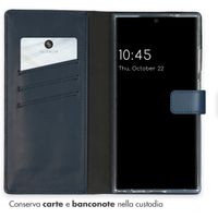 Selencia Cover a libro in vera pelle Samsung Galaxy S24 Ultra - Blu scuro