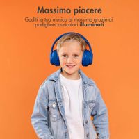 imoshion Cuffie wireless per bambini con LED Light - Limitatore di decibel - Con cavo AUX - Cobalt Blue
