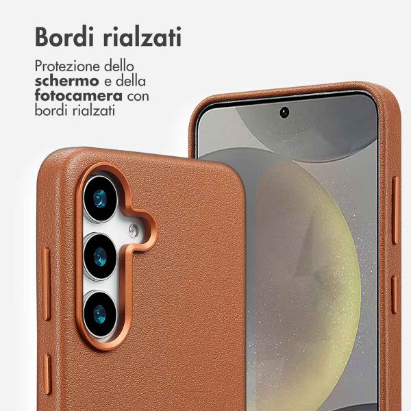 Accezz Cover in Pelle con MagSafe Samsung Galaxy S25 Plus - Sienna Brown