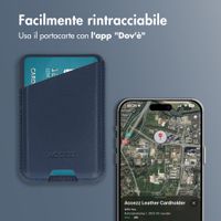Accezz Portacarte in pelle magnetico - Compatibile con Apple Find My - Nightfall Blue