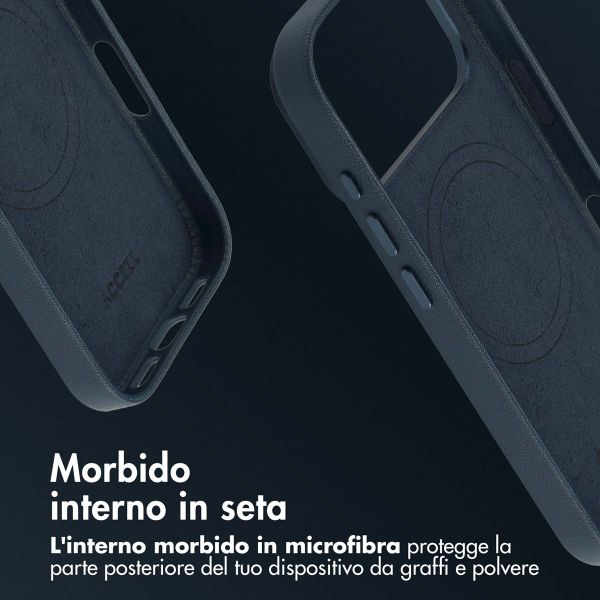 Accezz Cover in Pelle con MagSafe Apple iPhone 17 Pro - Nightfall Blue