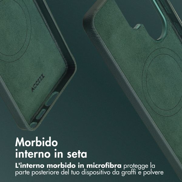 Accezz Cover in Pelle con MagSafe Samsung Galaxy S26 Ultra - Cedar Green