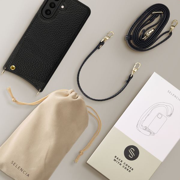 Selencia Cover per telefono Nova con cordino e portacarte Samsung Galaxy A57 (5G) - Nero