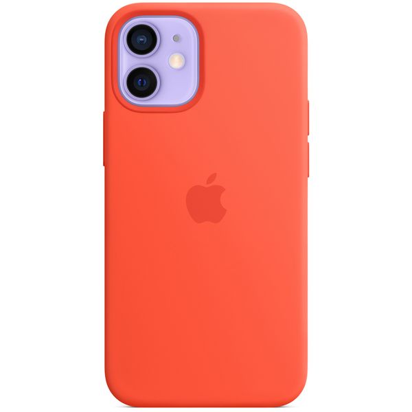 Apple Cover Posteriore in Silicone con MagSafe Apple iPhone 12 Mini - Electric Orange