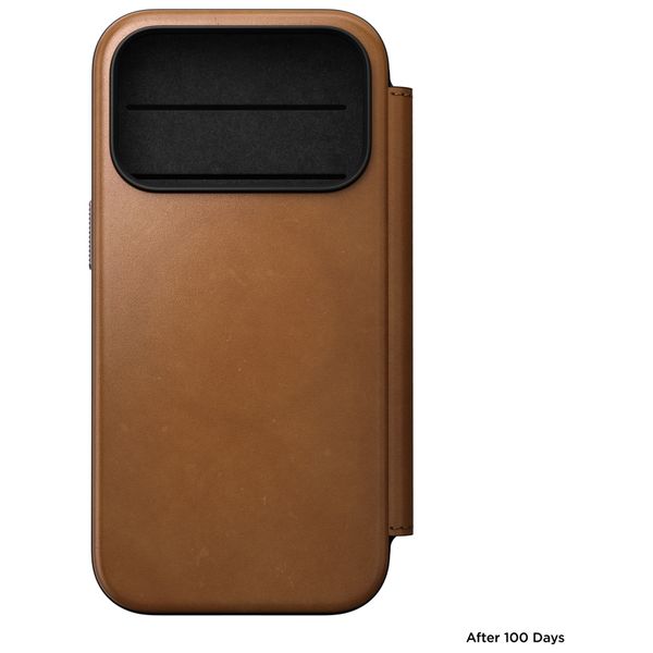 Nomad Cover a libro in pelle moderna Apple iPhone 18 Pro Max / 17 Pro Max - English Tan