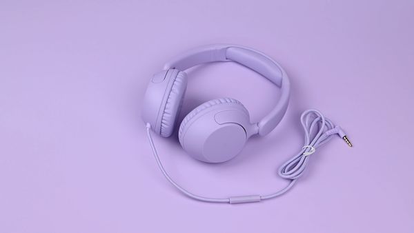 imoshion Cuffie per bambini con filo - cavo AUX - limitatore di decibel - Lavender Lilac